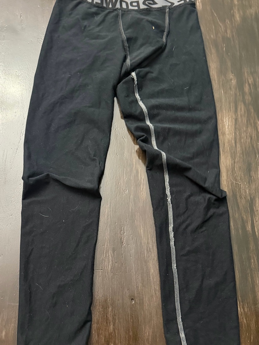 Champion Black Men’s Thermal Base Layer Pants with Contrast Stitching